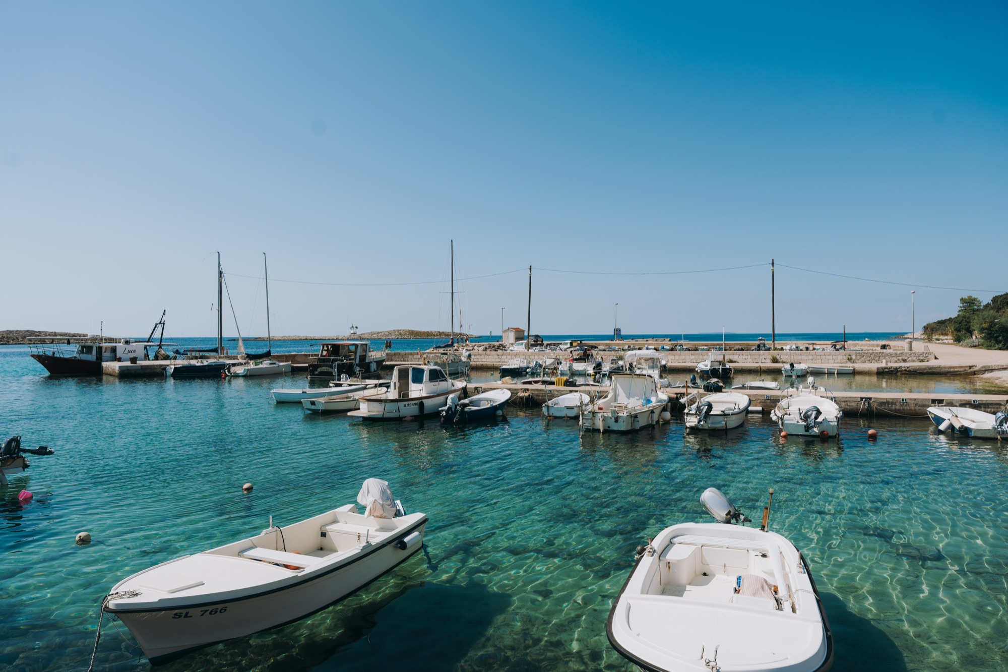 Fishing boats in Premuda's harbour